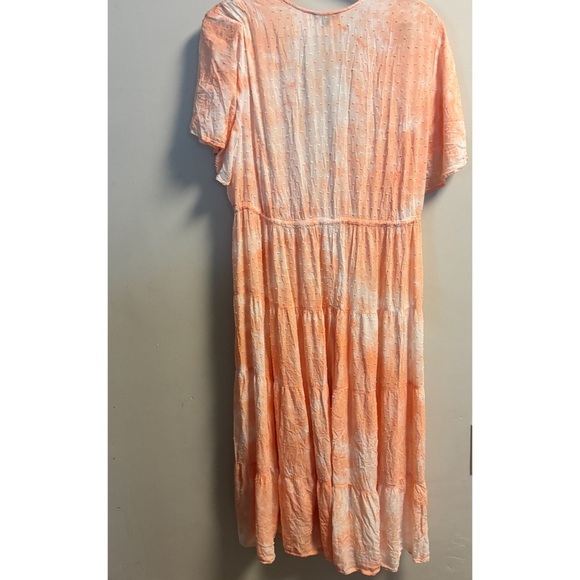 Torrid Women's Peach Tie-Dye Clip-
Dot Kimono Wrap Size 3 - Picture 5 of 5